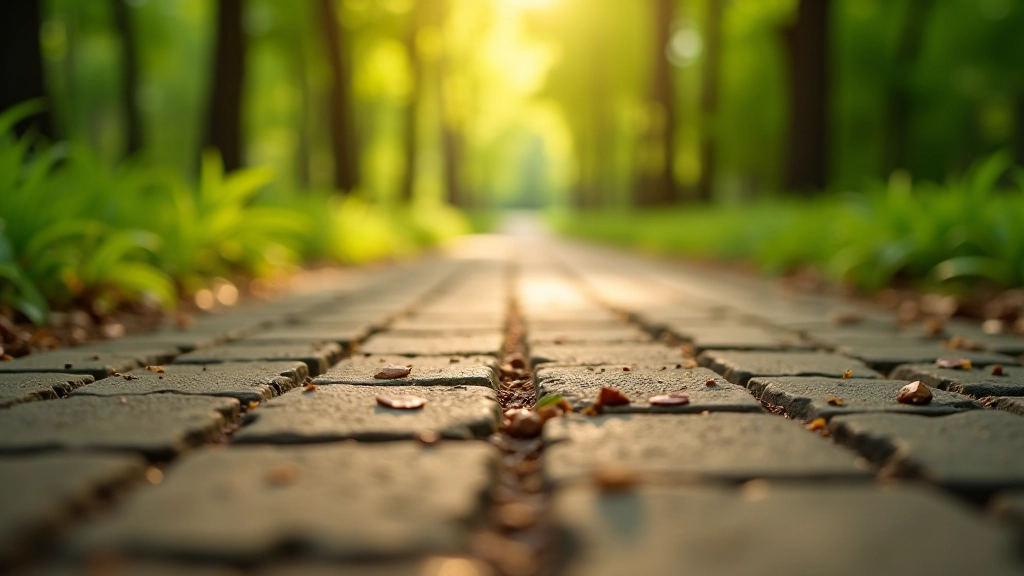 Close-up detail of a walking trail surface showing the path conditions